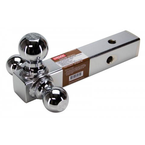 BUDDYSER 62012 Trailer Hitch Ball Mount with Hitch Hook with Hitch pin and Clip Chrome 3 Way Trailer Ball Black Hollow Shank Tow Hitch 